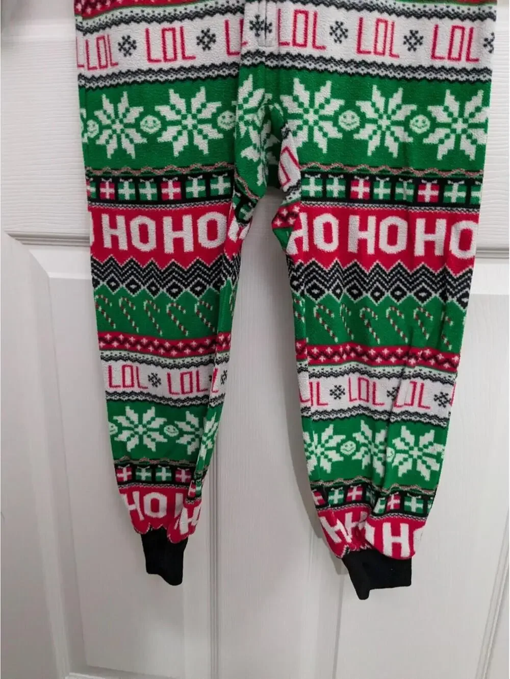 Children's Place Christmas One Piece Pajamas, Size 5/6, Hooded Holiday Romper